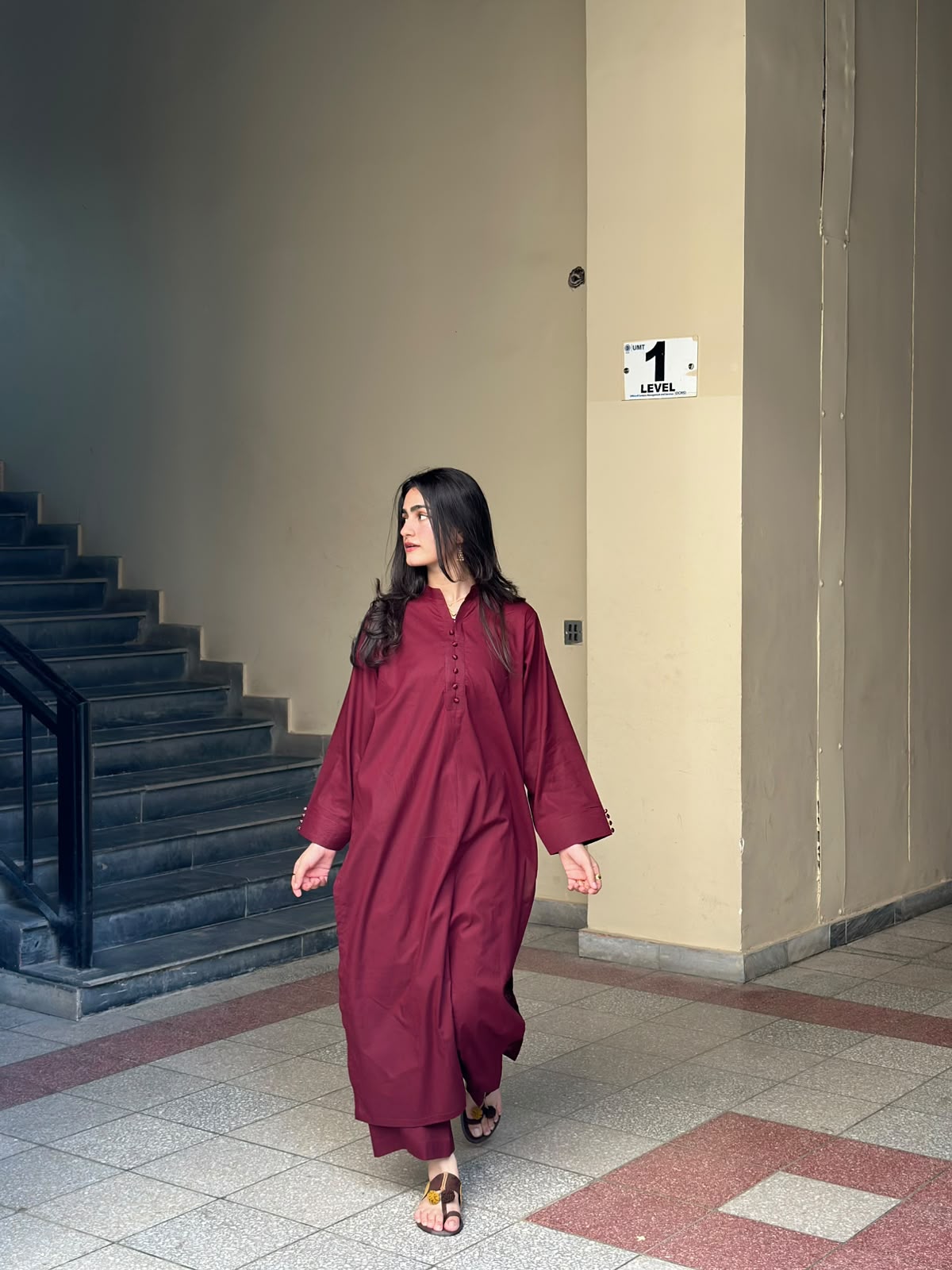 Cotton -Maroon Classic Coord Set. - Image 6