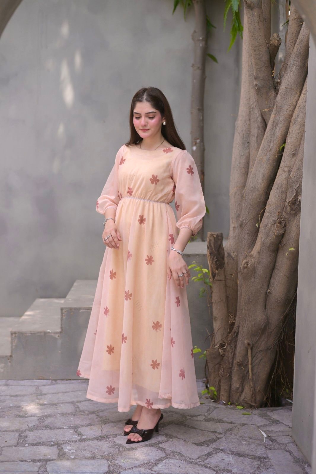 Beige Floral dress - Image 6