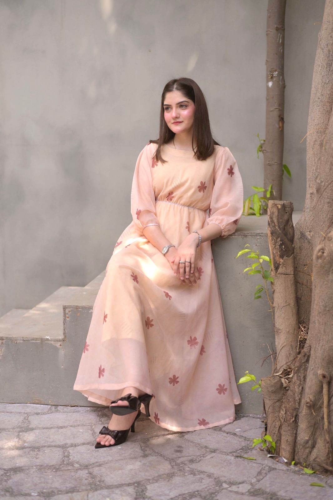Beige Floral dress