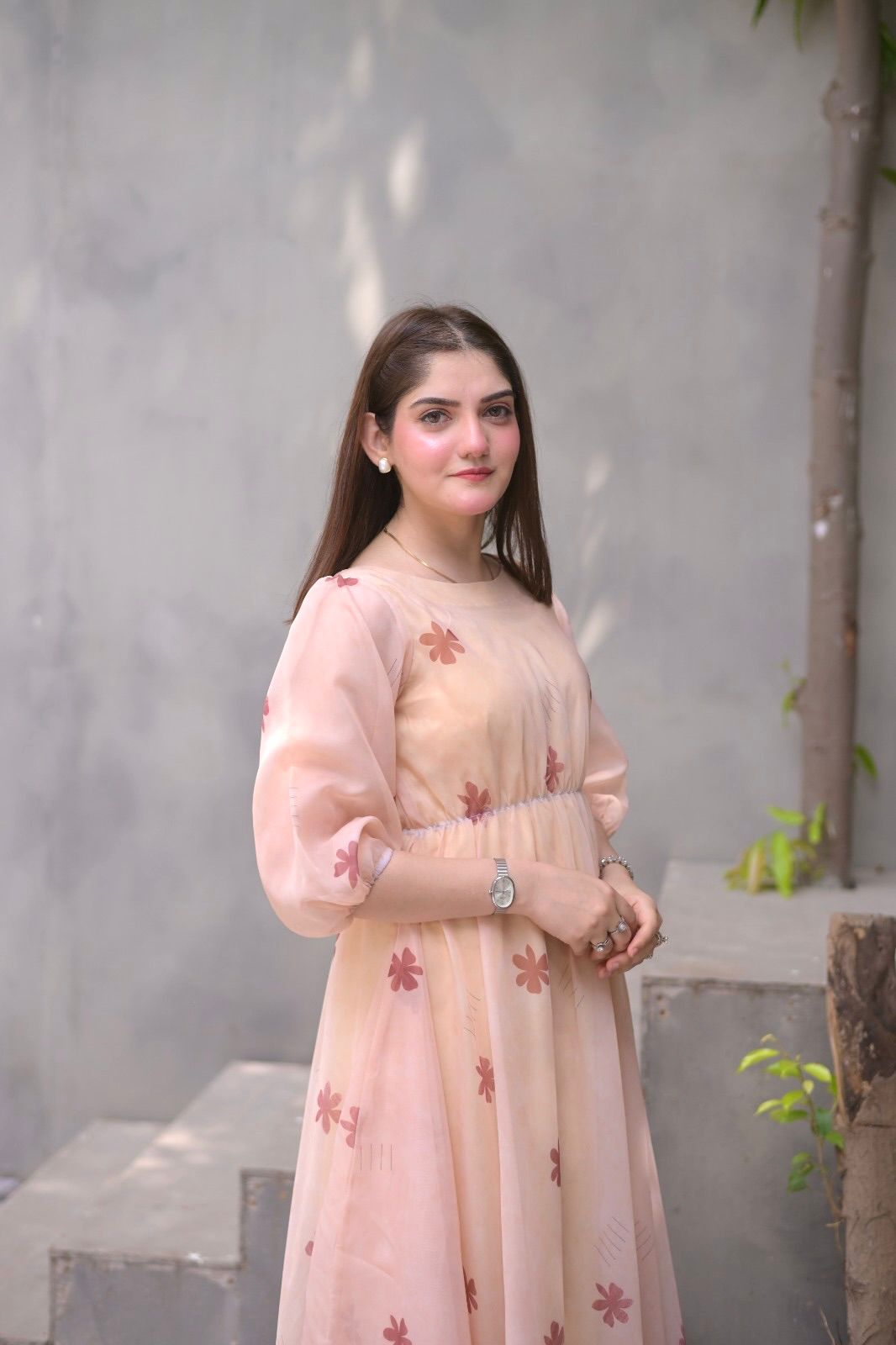 Beige Floral dress - Image 3
