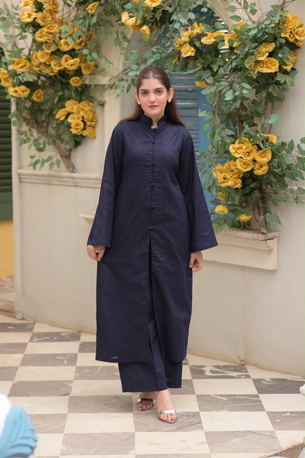 Cotton Lawn-Navy Blue Coord Set - Image 6