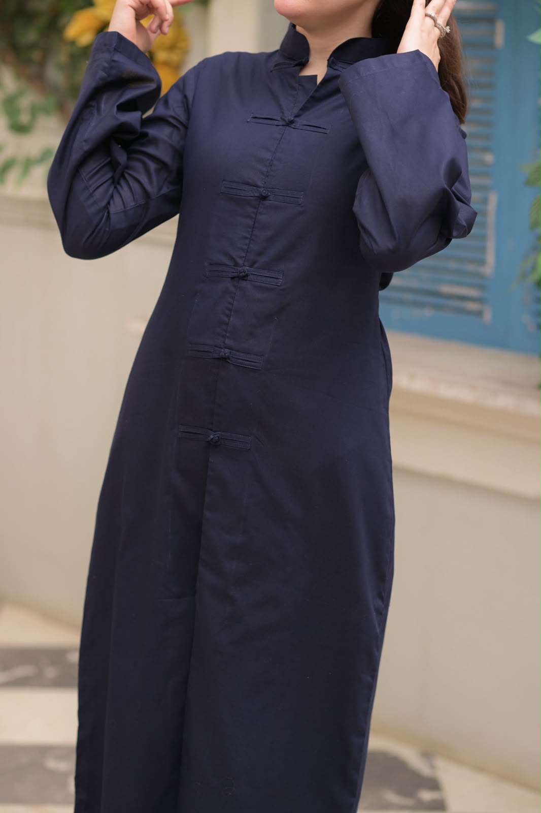 Cotton Lawn-Navy Blue Coord Set - Image 5