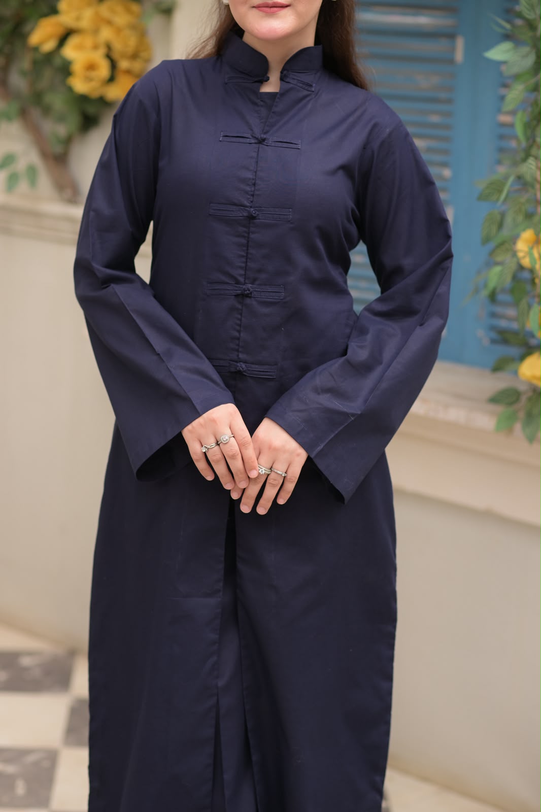 Cotton Lawn-Navy Blue Coord Set - Image 4