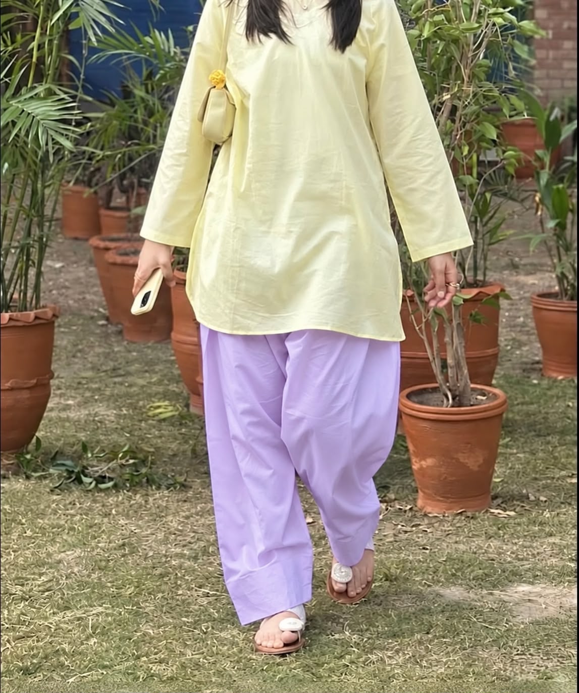 Cotton Lawn - Lilac and Lime Farshi Set