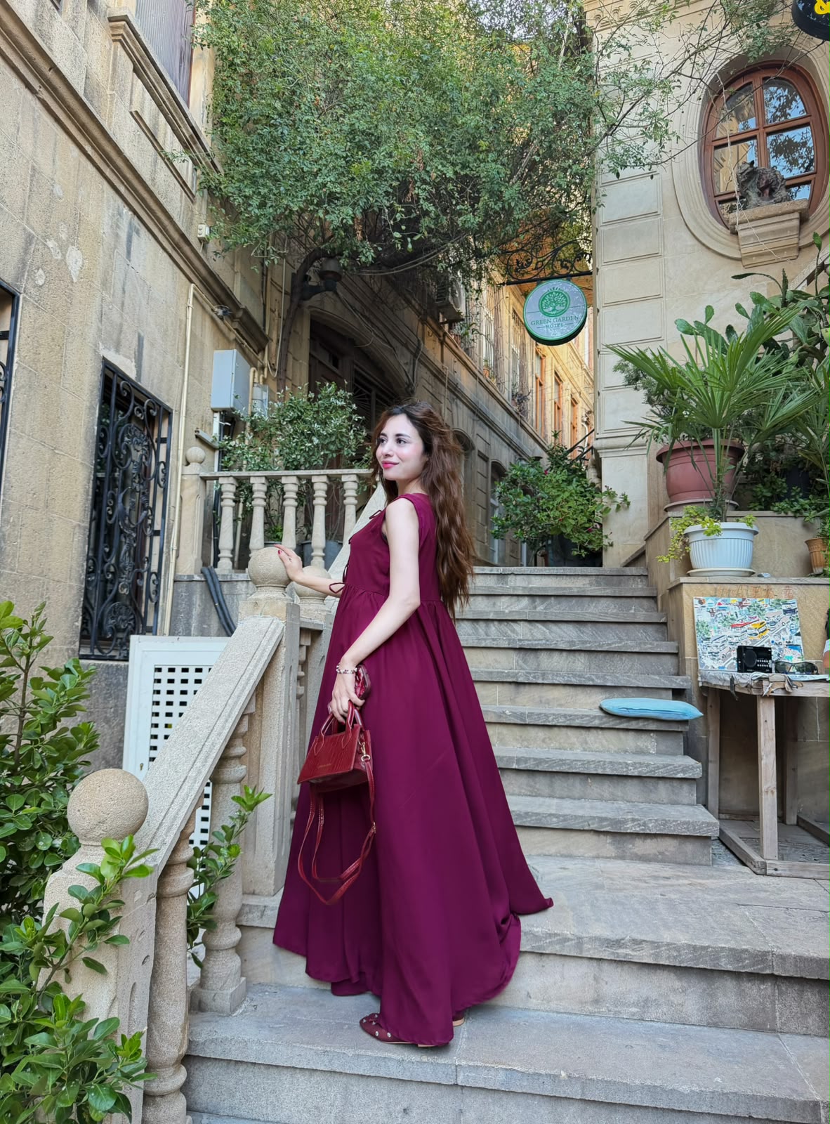 Burgundy Maroon Flowy Dress (delivery in 10-14 days) - Image 7