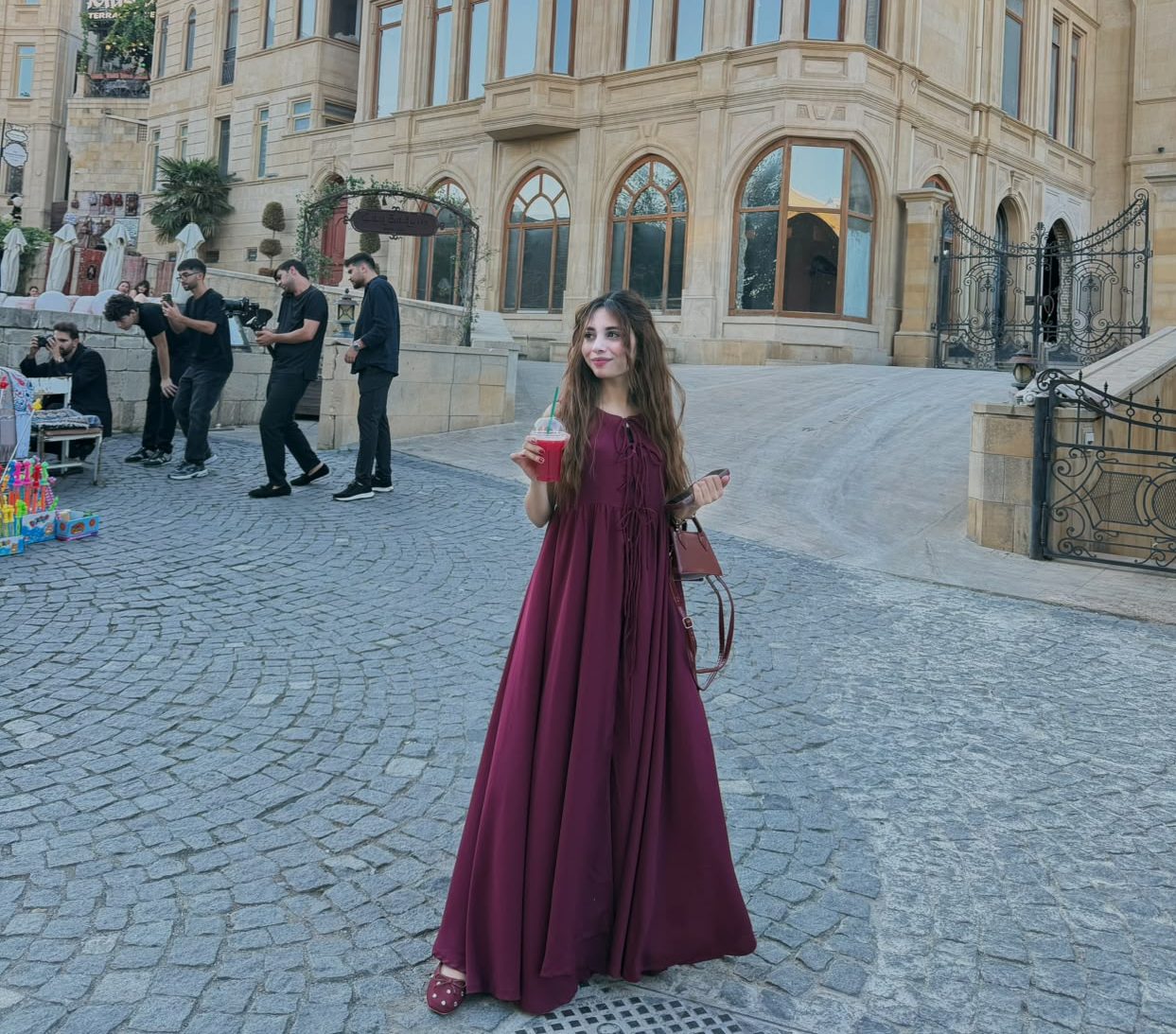 Burgundy Maroon Flowy Dress (delivery in 10-14 days)