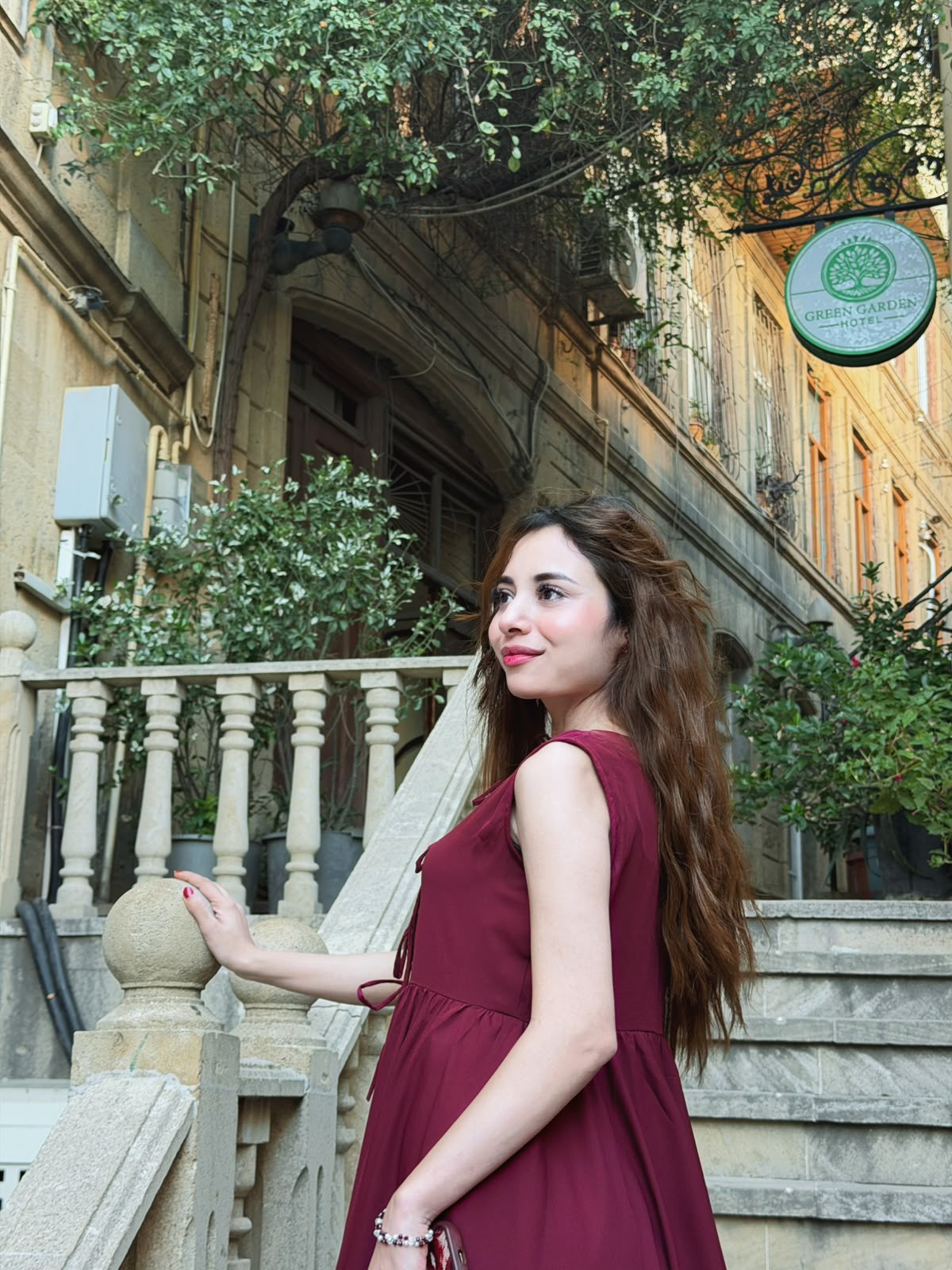 Burgundy Maroon Flowy Dress (delivery in 10-14 days) - Image 3